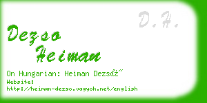 dezso heiman business card